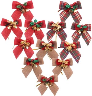 【在庫のみ】クリスマスリボン ベル付き ミニリボン 12個セット かわいい 蝶結び ベル付き クリスマス飾り DIY用 クリスマスツリー装飾 プレゼント包装 リボン装飾 DIY手作り オーナメント リーズ飾り付け DIY 手芸 (2個セット)