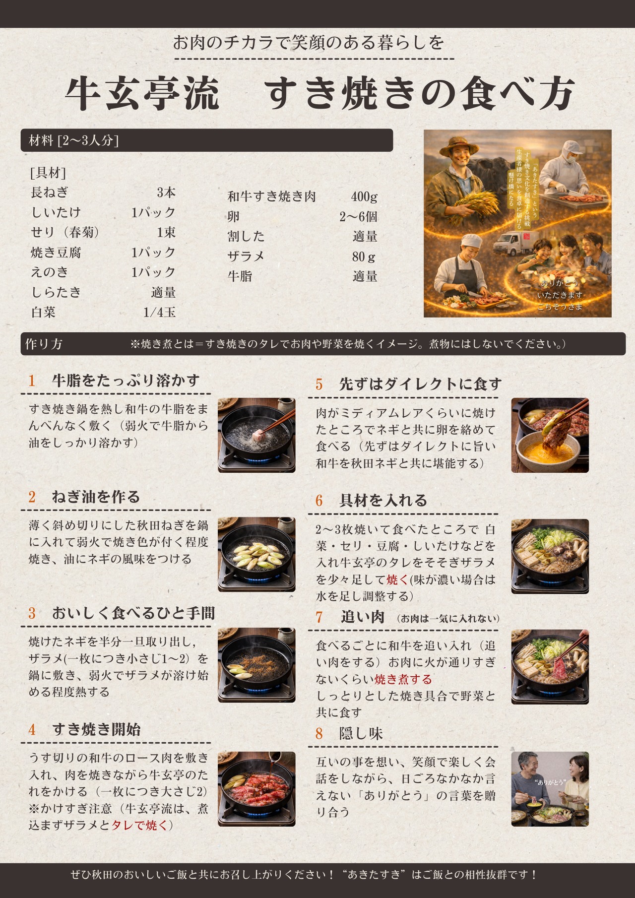 牛玄亭　和牛サーロインすき焼き（4人前）600ｇ