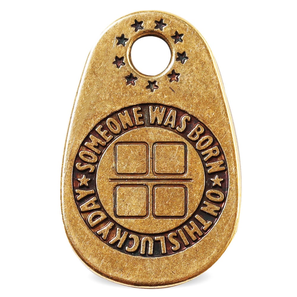 真鍮製 GOOD LUCK チャーム キーホルダー キーリング アメカジ