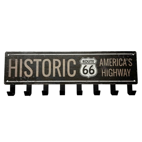 ルート66 フック付き アメリカ メタル 看板 サインボード ガレージ 雑貨 アメカジ ブリキ;AVSF-007