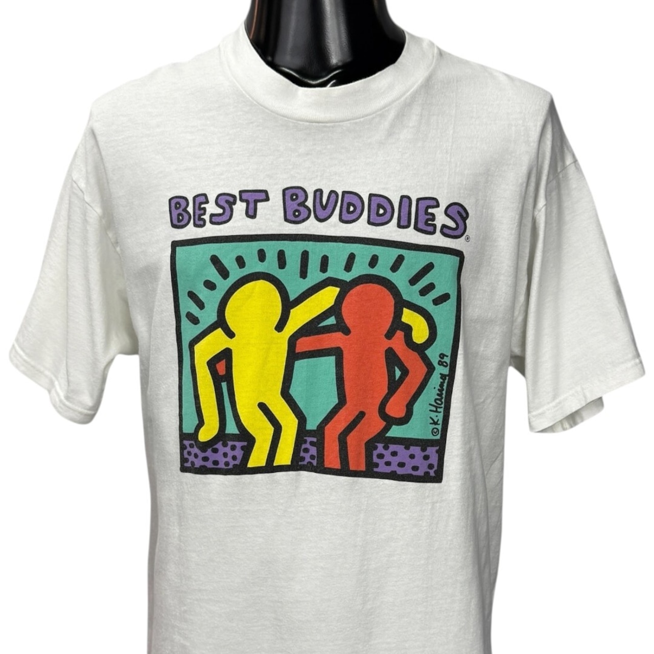 【KEITH HARING】キース・ヘリング "BEST BUDDIES" Hanes BEEFY-Tタグ アートTシャツ