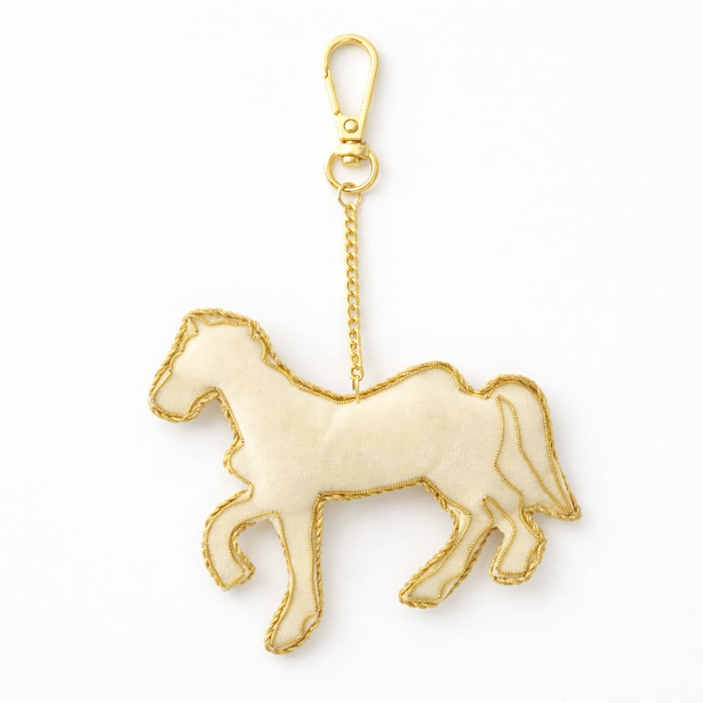 【COTTAGE】ザリ刺繍 アニマル バッグチャーム／キーホルダー｜ホワイトホース
