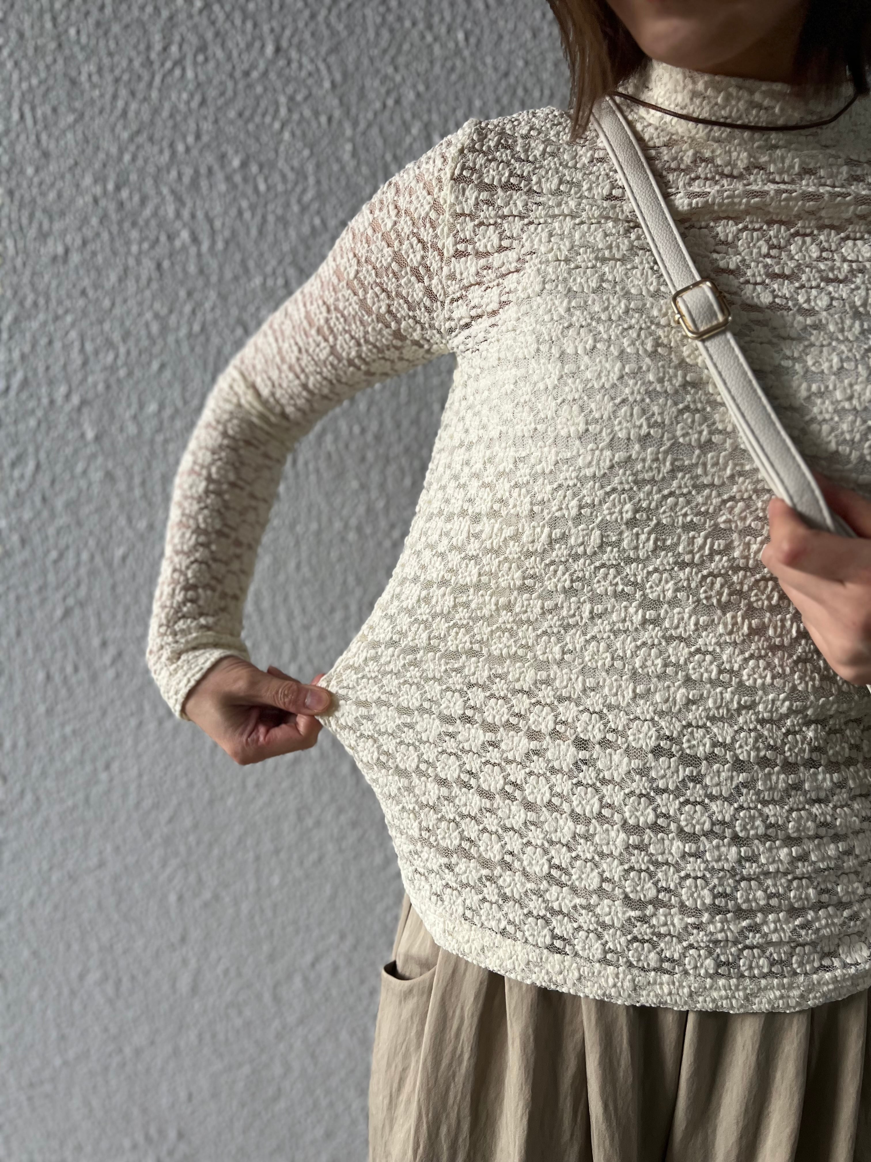 【SELECT】ストレッチレースプチハイネックPO 25-0685