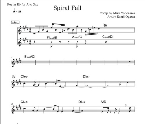Spiral Fall　譜面inE♭