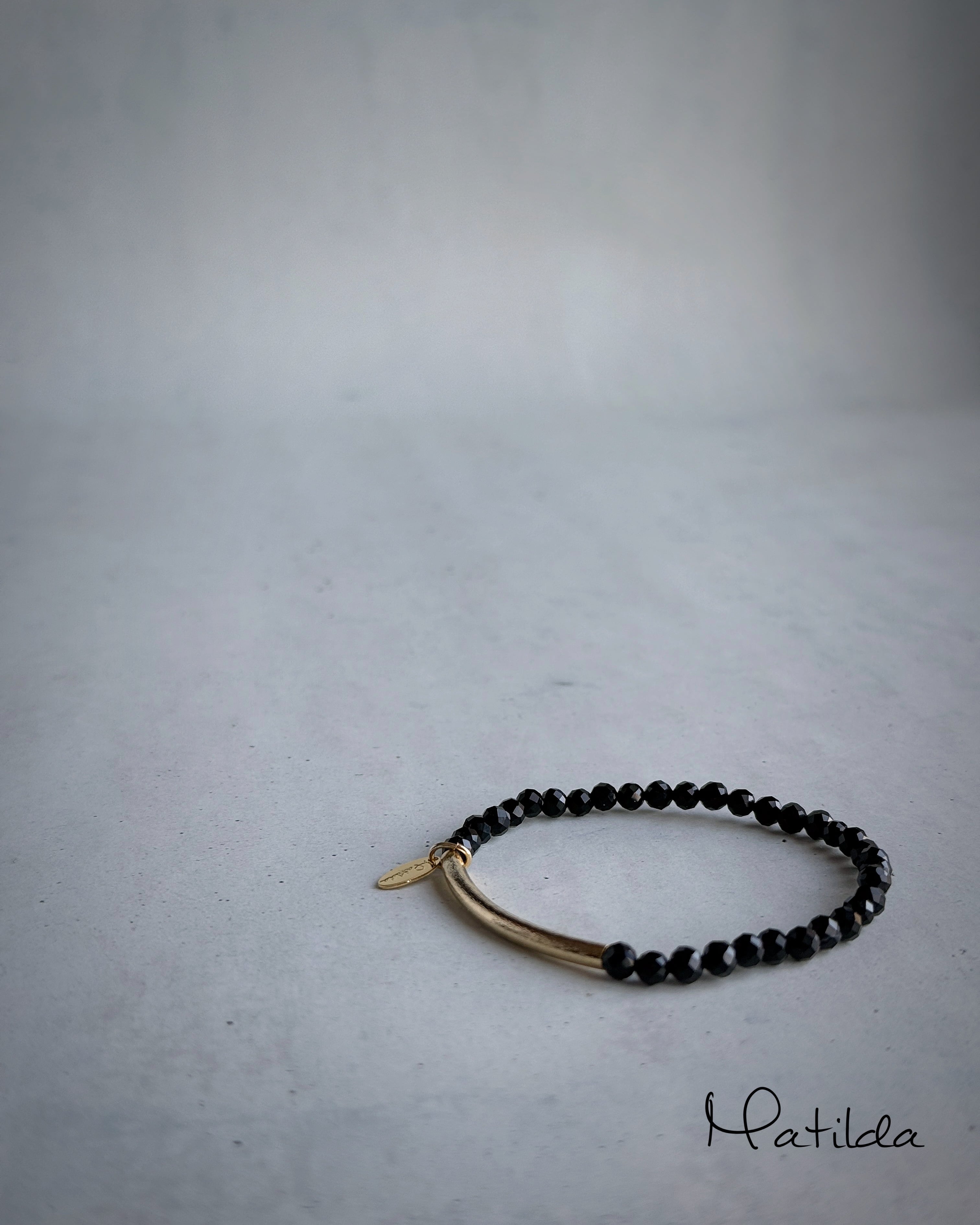 【再販】Tube & stone bracelet(オニキス)