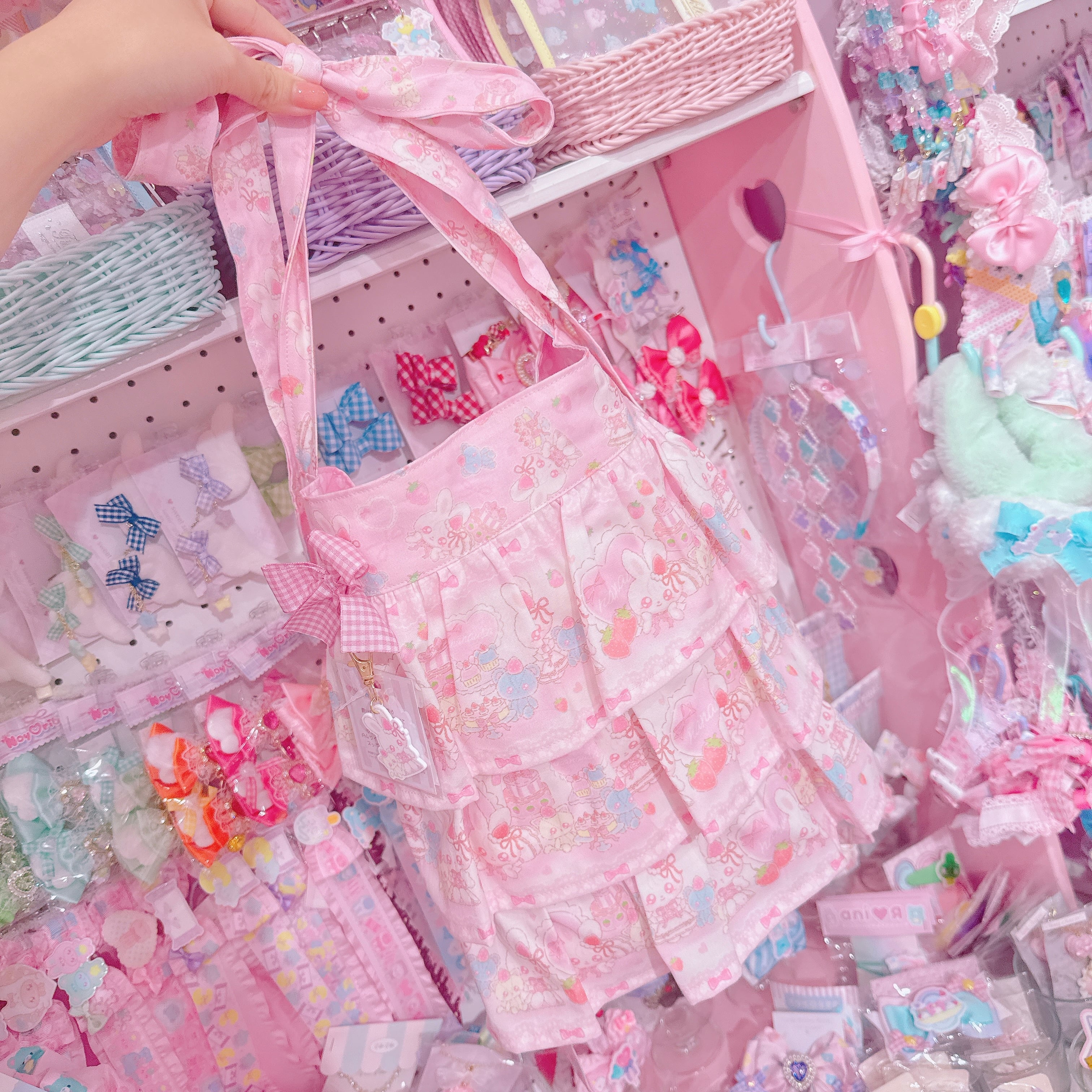 【R7】41-1フリルリボンショルダーバッグ