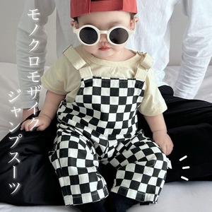 モノクロ モザイク ジャンプスーツ