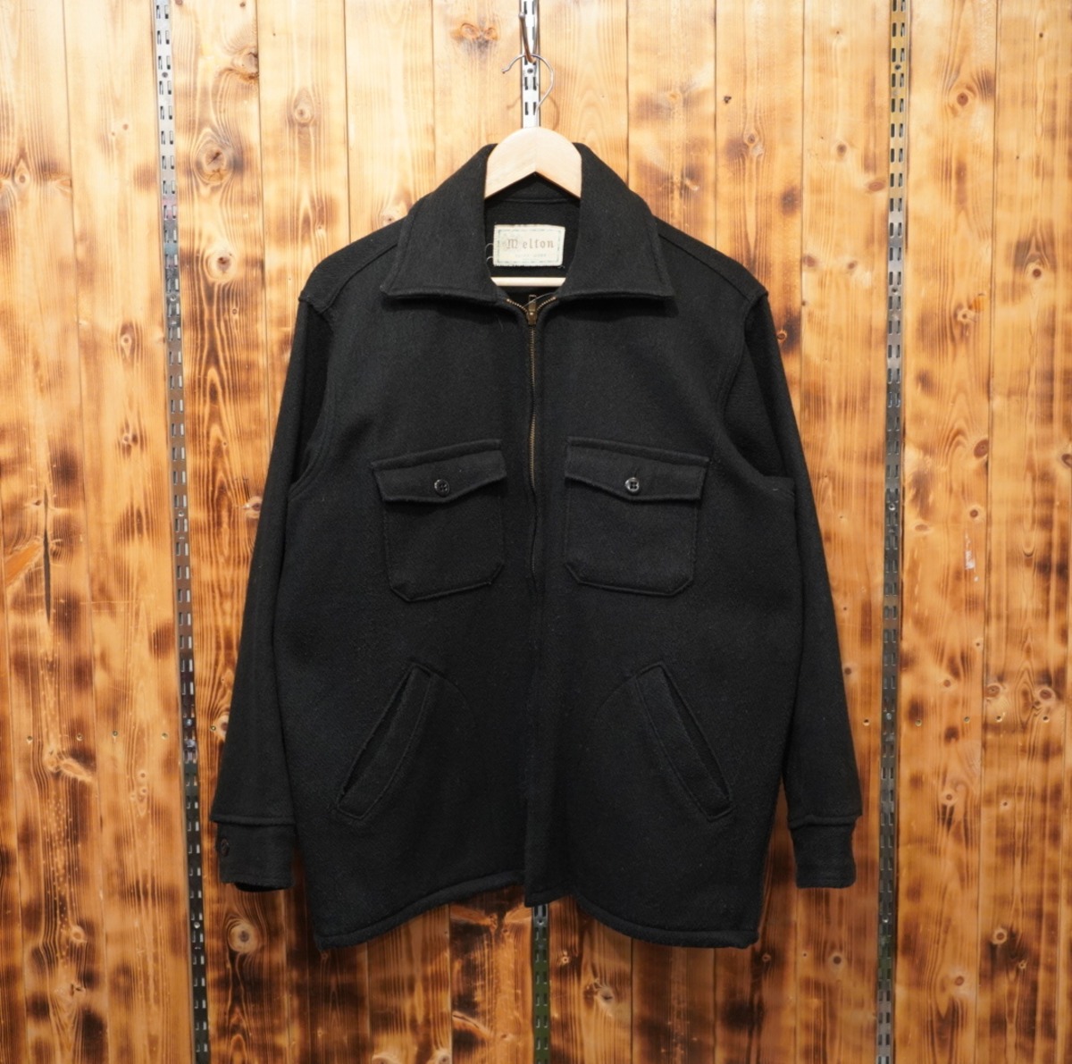 70s melton 動物タグ ウールジャケット usa製/L位 メルトン cpo | 古着  
