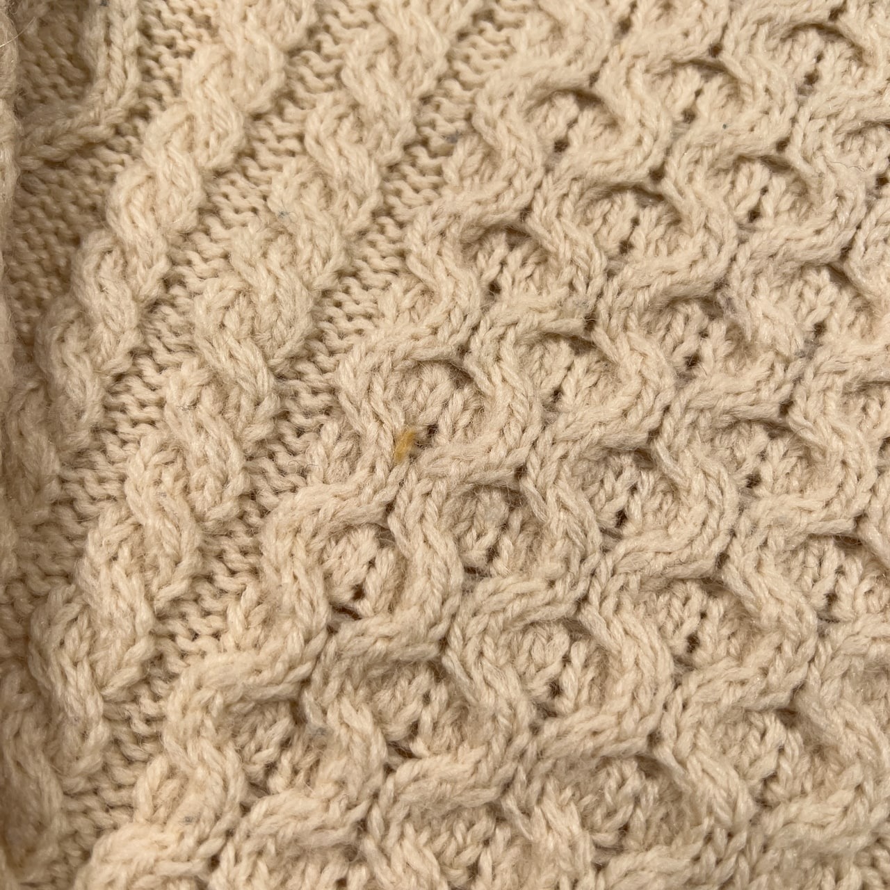 80s 90s アイルランド製 Carraig Donn フィッシャーマン ニット セーター S /アイボリー/アラン ケーブル セーター ビンテージ/男女でも