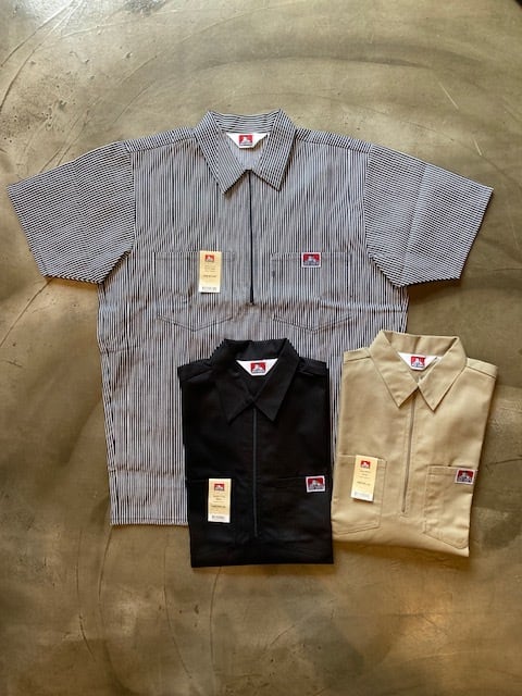 USA製 BEN DAVIS ベンデイビス ハーフジップ ワークシャツ ホワイト ben davis / ベンデイビス 】 ハーフジップシャツ !!! タフに