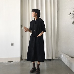 ルーズシルエット　シャツワンピース