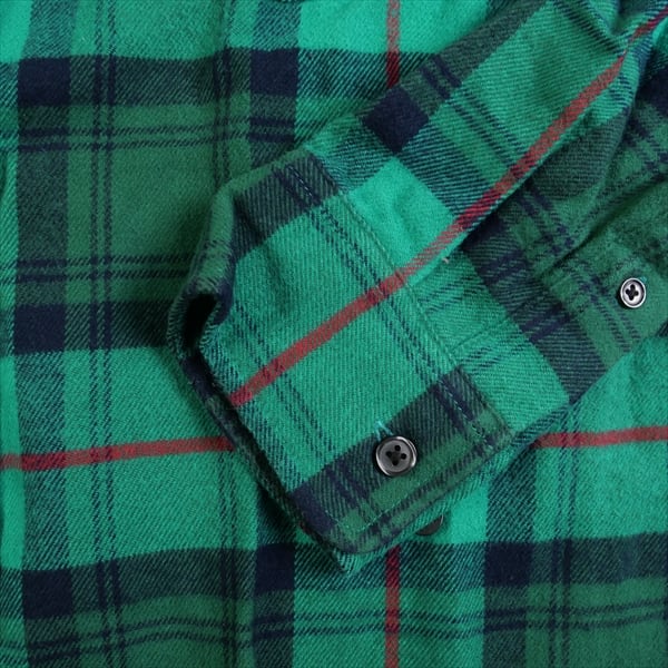 S green supreme tartan flannel shirt 緑