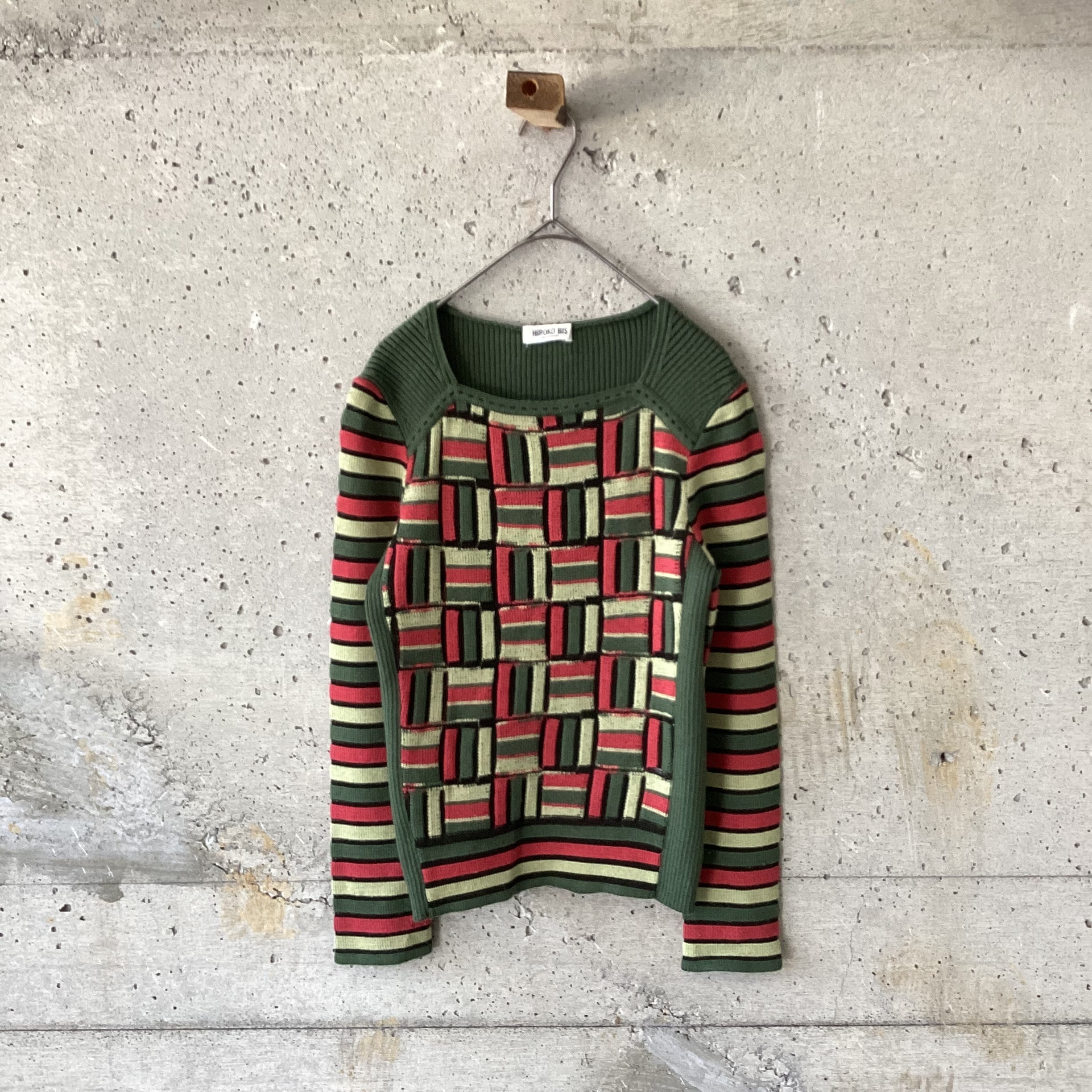 green x colorful knit