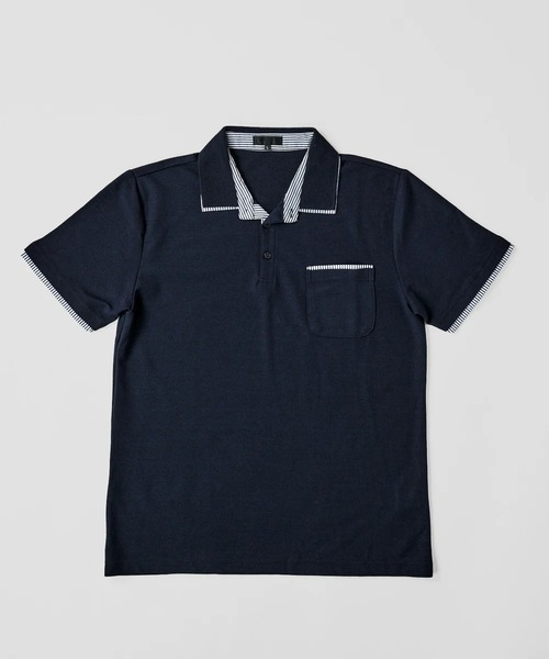 Cool Pass Double Collar Polo Shirts 　Navy