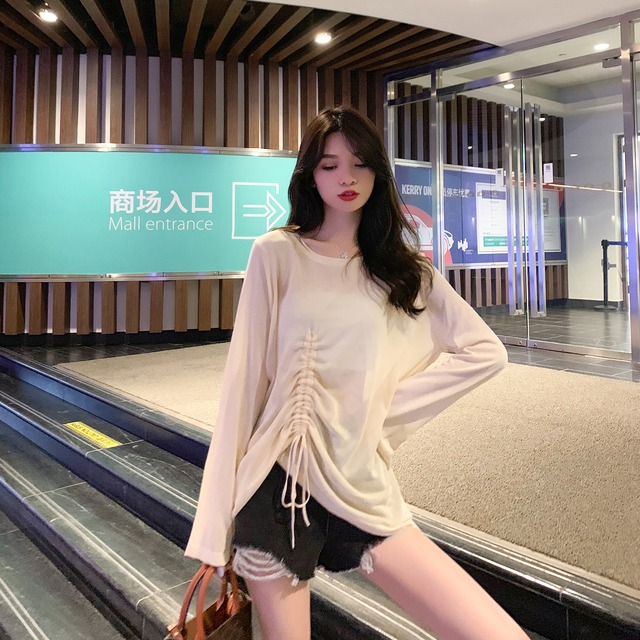 薄手セーター レディースサマートップス ロング 夏物 6Du_Shop_Women38346519562