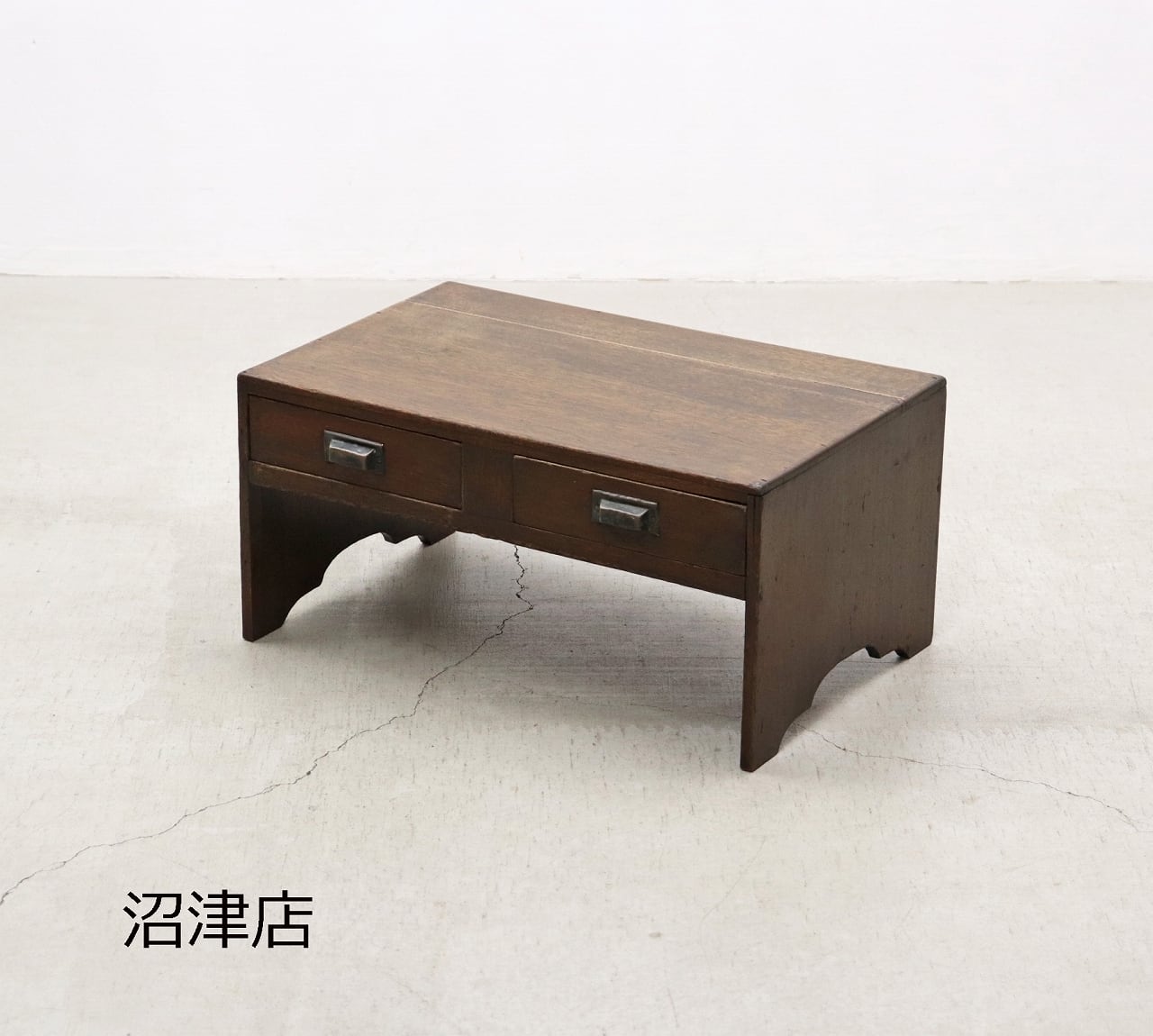 【沼津店】レトロ ラワン無垢材 文机 座卓 引き出し 2杯 書斎 学習机 デスク 抽斗 PGT01011