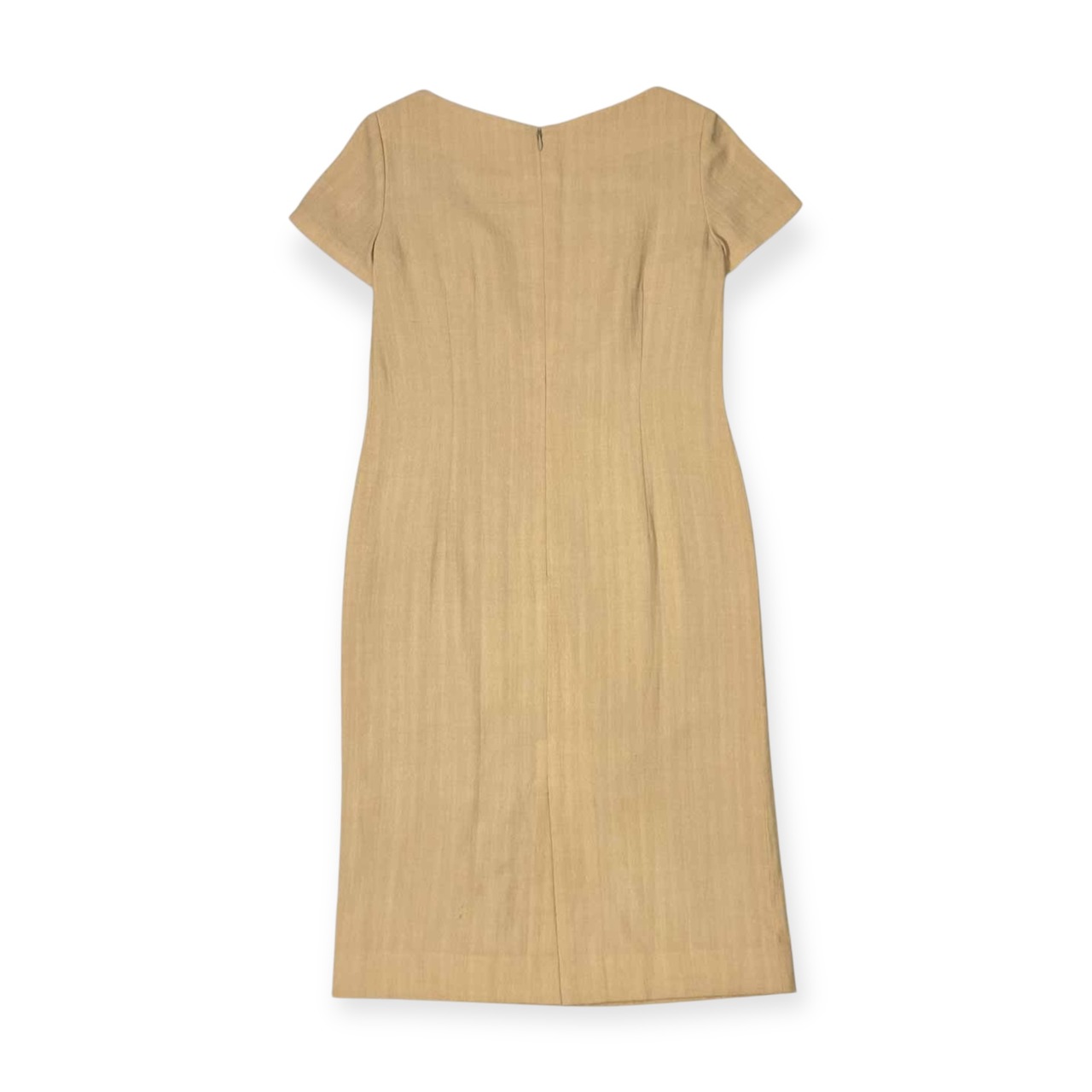 90s リネン混 TRUSSARDI トラサルディ 半袖 ワンピース 42/ベージュ レディース ビンテージ