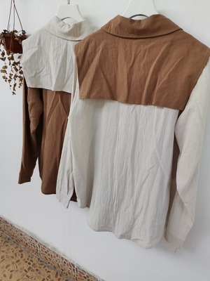 バイカラーコットンシャツ　ASF212010−11