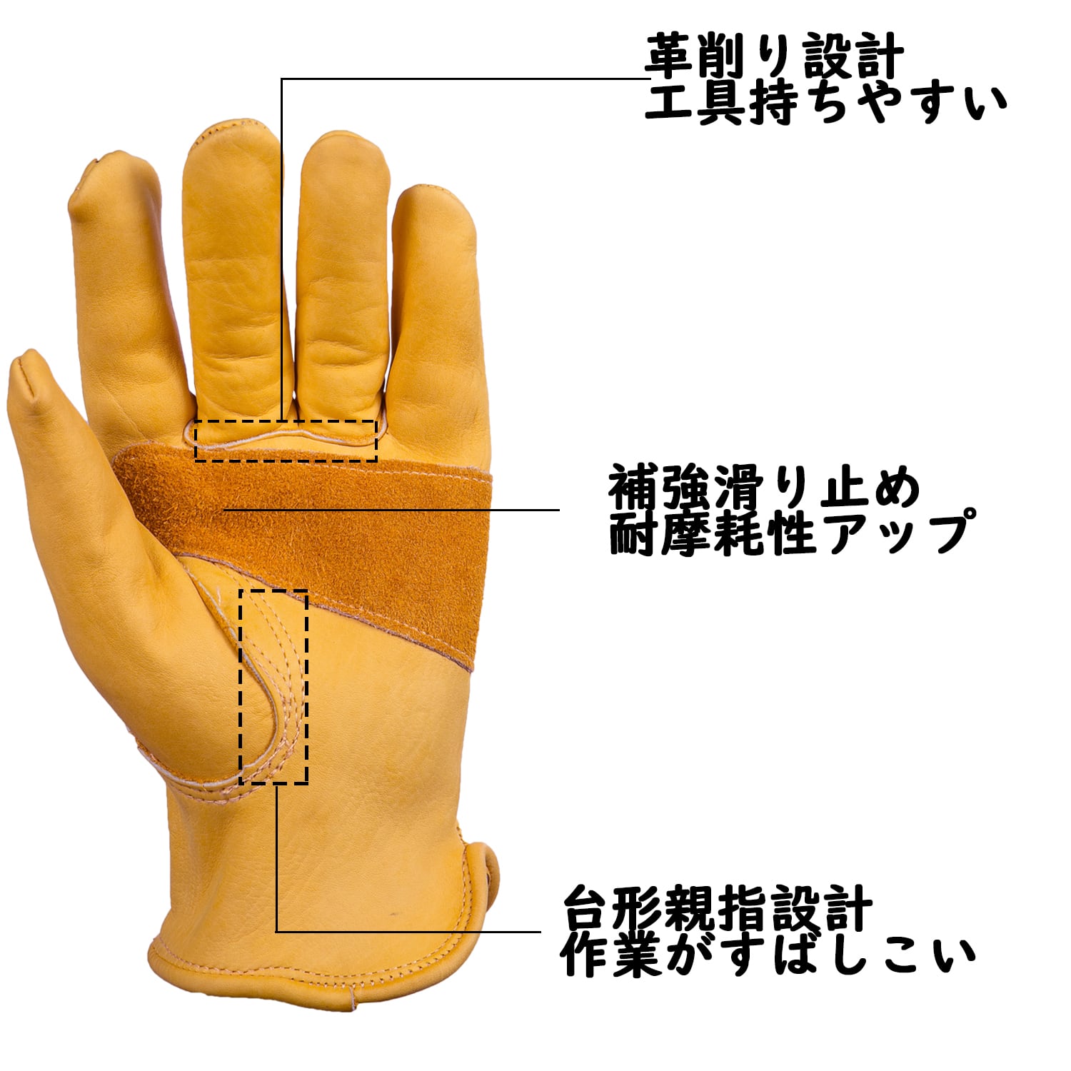 OZERO（オゼロ) 作業用手袋 耐熱グローブ 革手袋（本革
