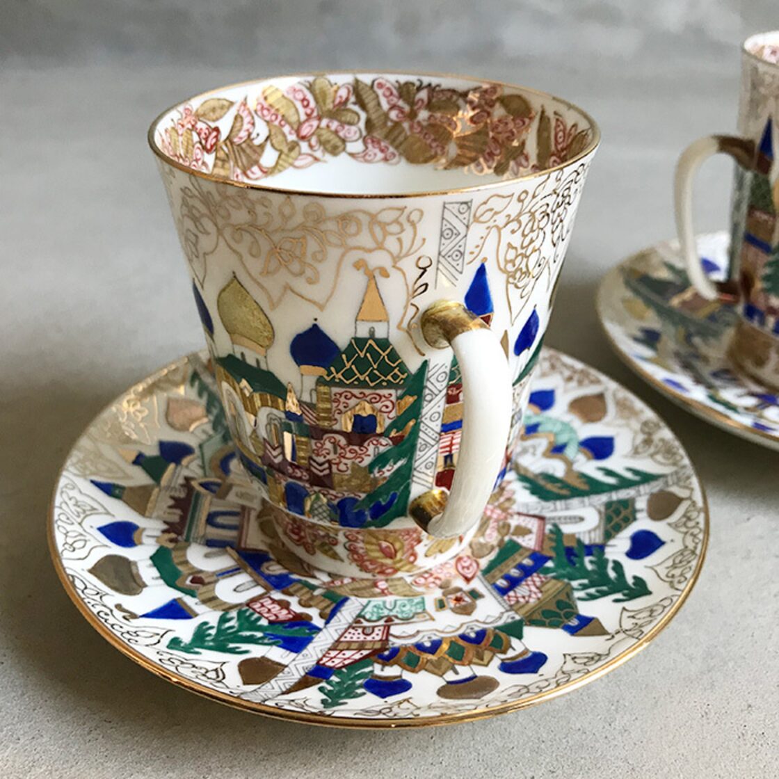 インペリアルポーセレン 役に立た コバルトネット カップ＆ソーサー  