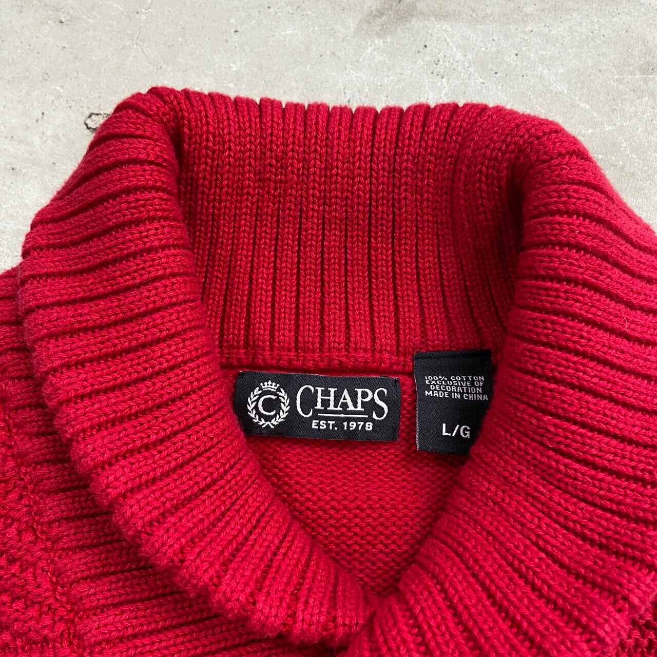 CHAPS RALRH LAUREN チャップス ショールカラー ニットセーター メンズ