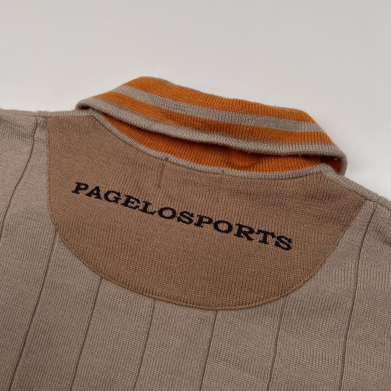 PAGELO パジェロ キャラ刺繍 ハーフジップ ウールニットセーター