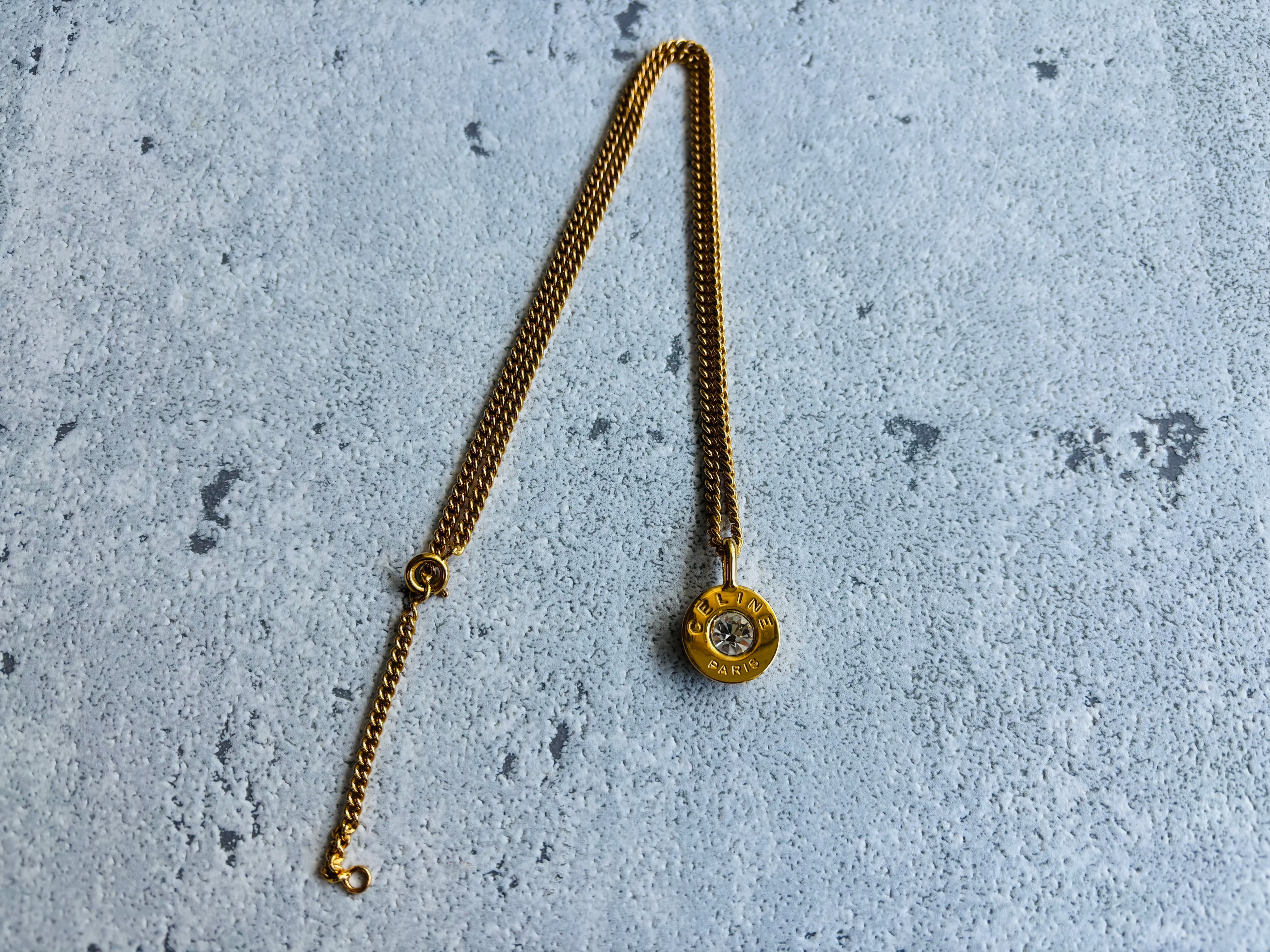 CELINE サークルロゴビジュー ネックレス