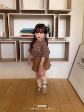 韓国子供服 / BANANA J / 26Autumn / ピグメント レタリングTシャツ / 秋服 / キッズ *XS~JS*
