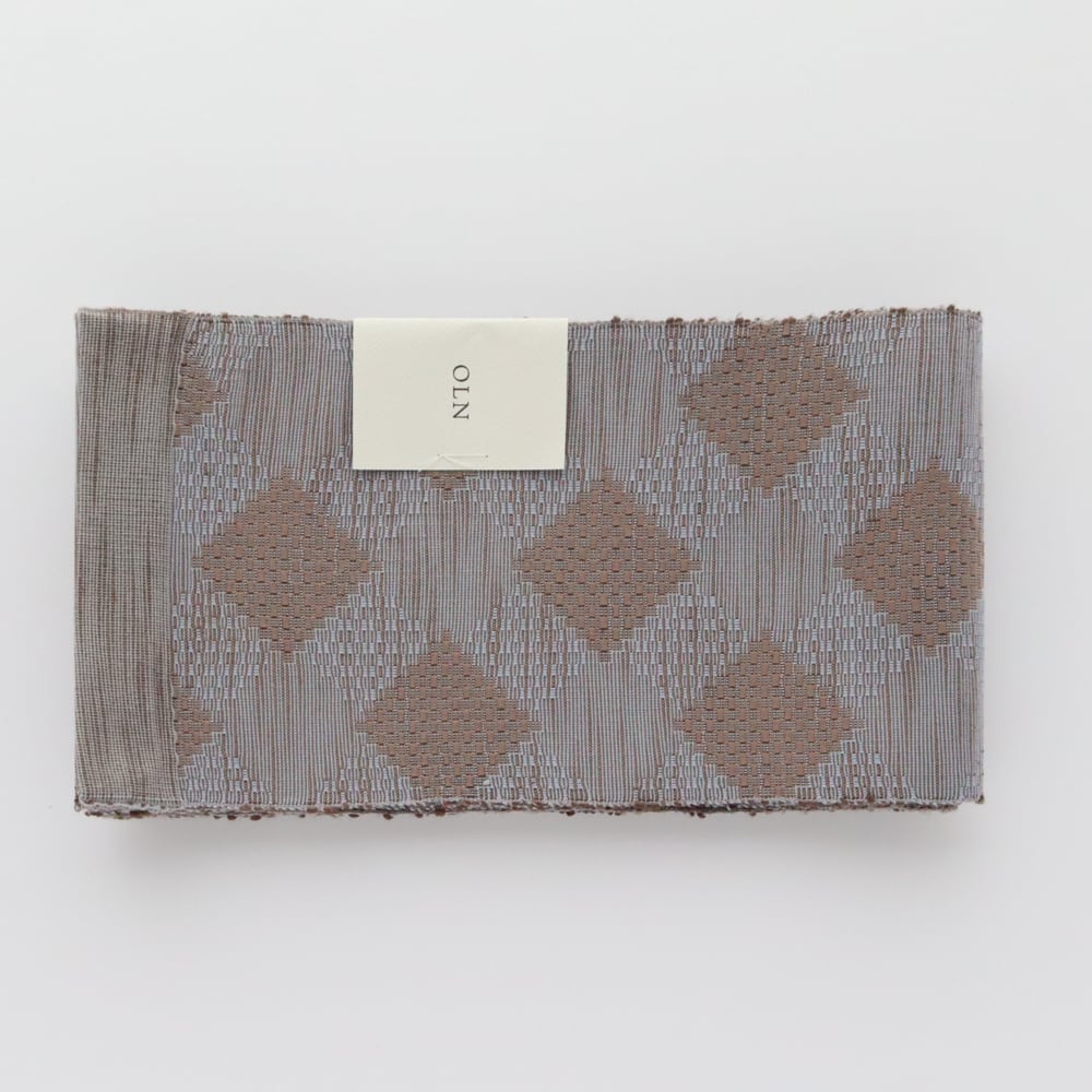 半巾帯 en coton「格子菱(こうしびし)」ice-land