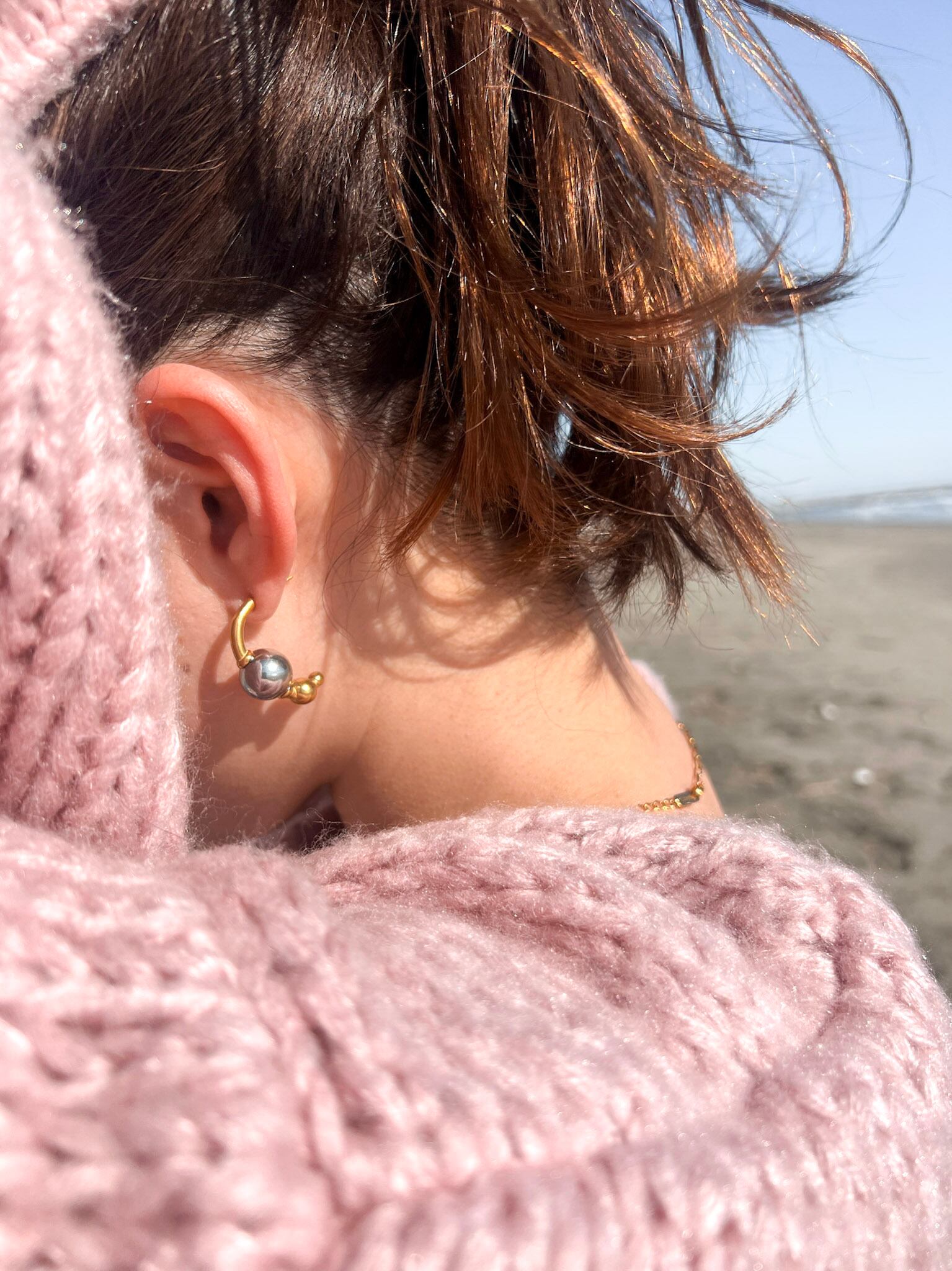 Mix color series-「Dot hoop」 ミックスカラードットフープピアス