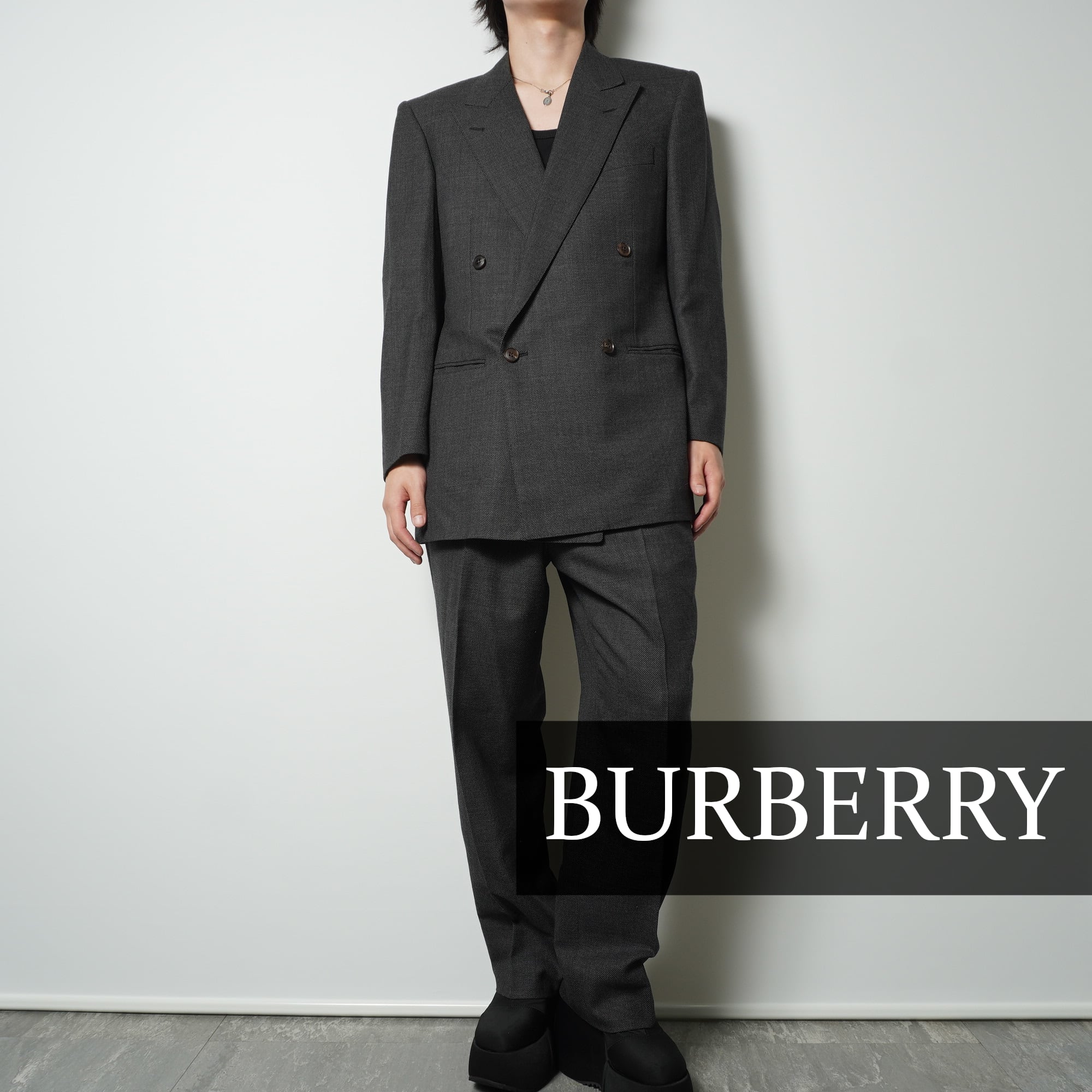 BURBERRY】バーバリー ウール100％ バーズアイダブル