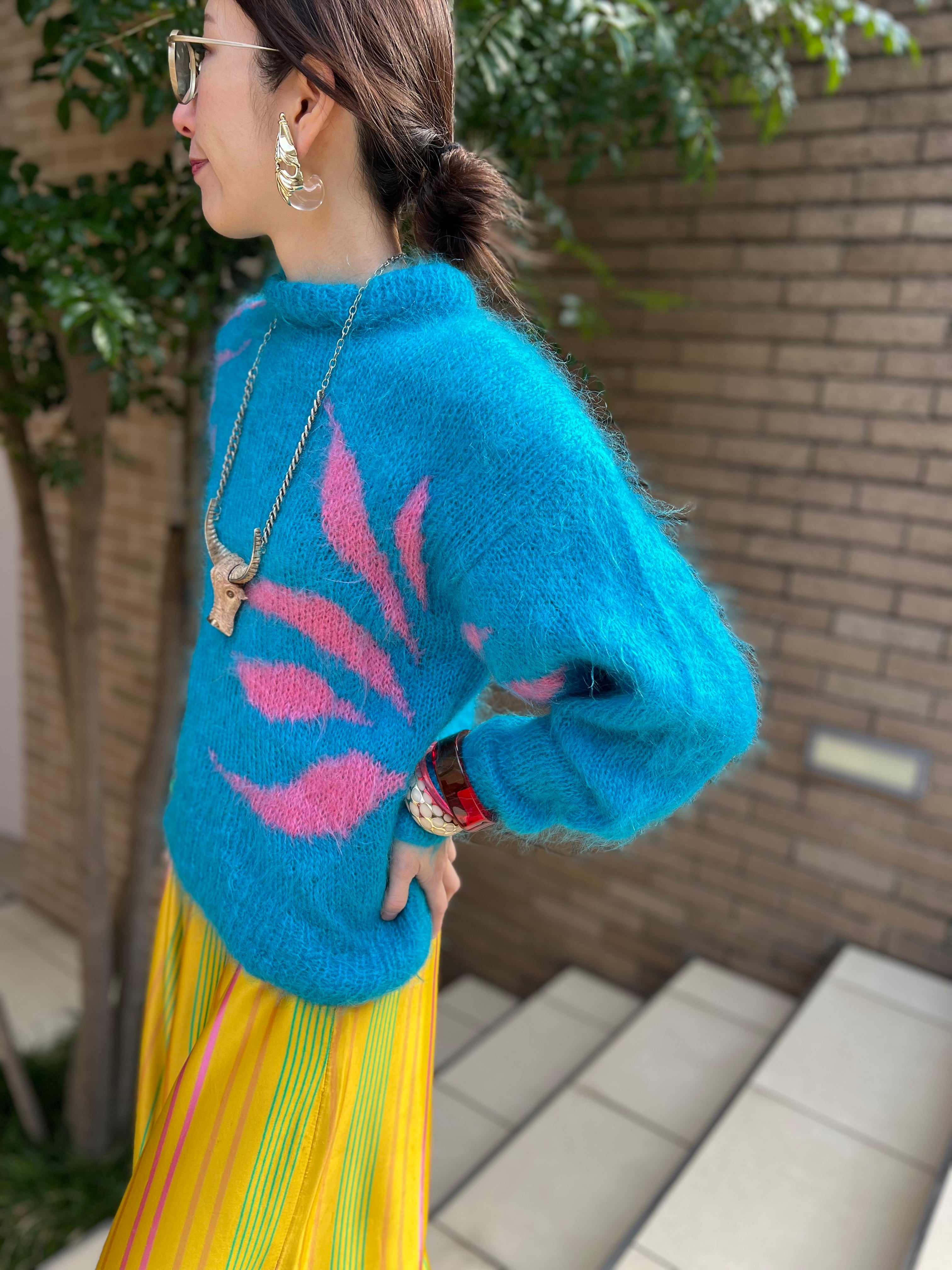 古着 ビンテージ 80s 花 総柄 羽織 モヘア ロング ニット セーター 美品 177731741.jpg?cmsp_timestamp=