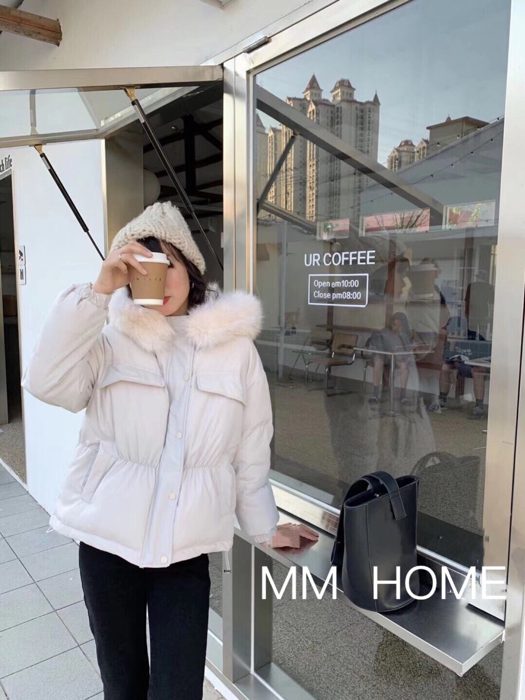 ファー付き　中綿ショートジャケット　AJ42441-6686