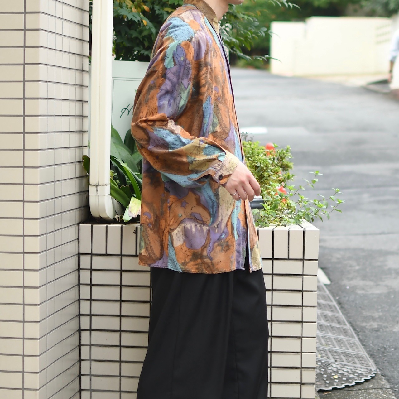 ferracci pattern rayon shirt