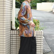 ferracci pattern rayon shirt