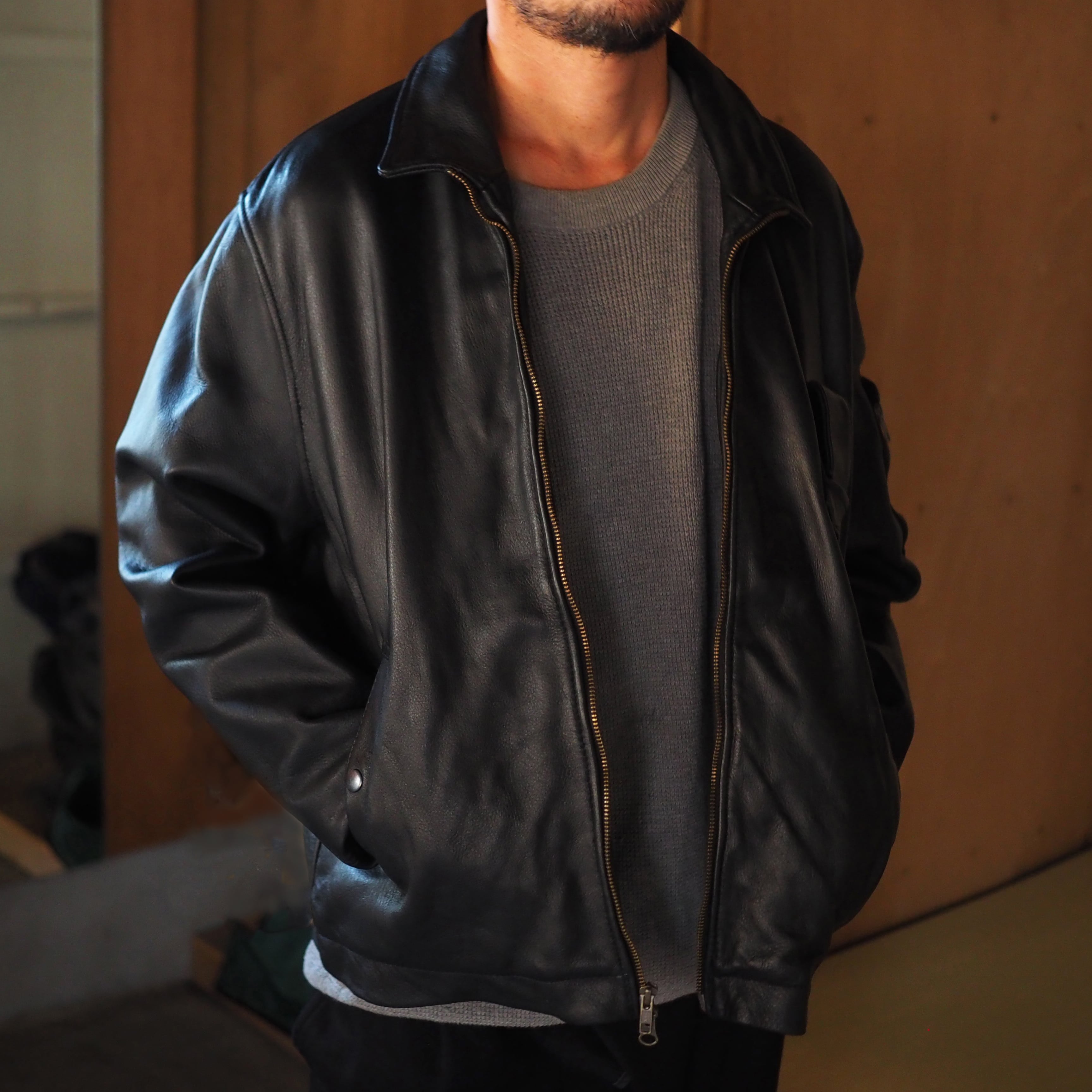 おみつのおつくろい フランスアーミー フライトクルーレザージャケット