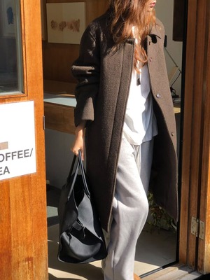 verveine luce wool twill melange coat