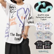 ◆落書き風 総柄 Tシャツ◆sb-g1212142n