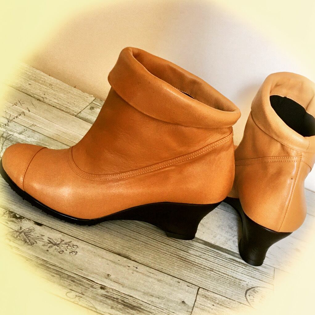 2wayラウンドトゥウェッジヒールブーツ