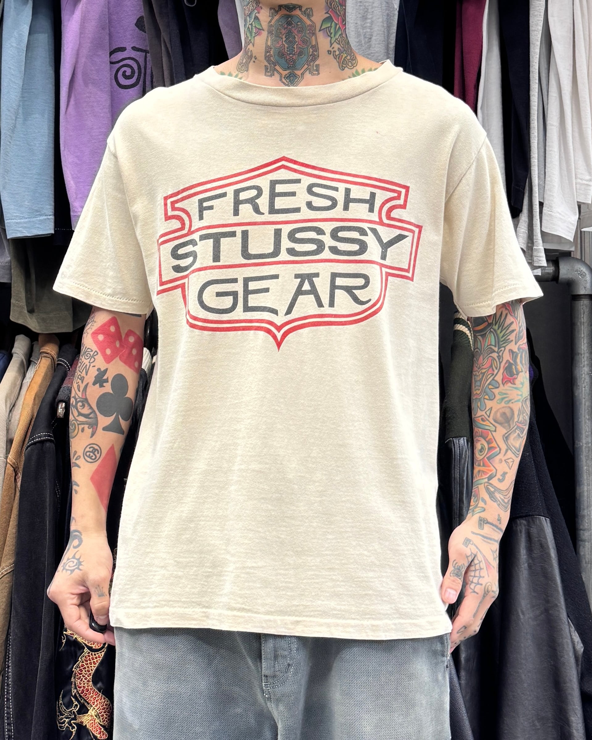 Special!!】80's~90's old stussy Harley Parody Design Tee “黒タグ