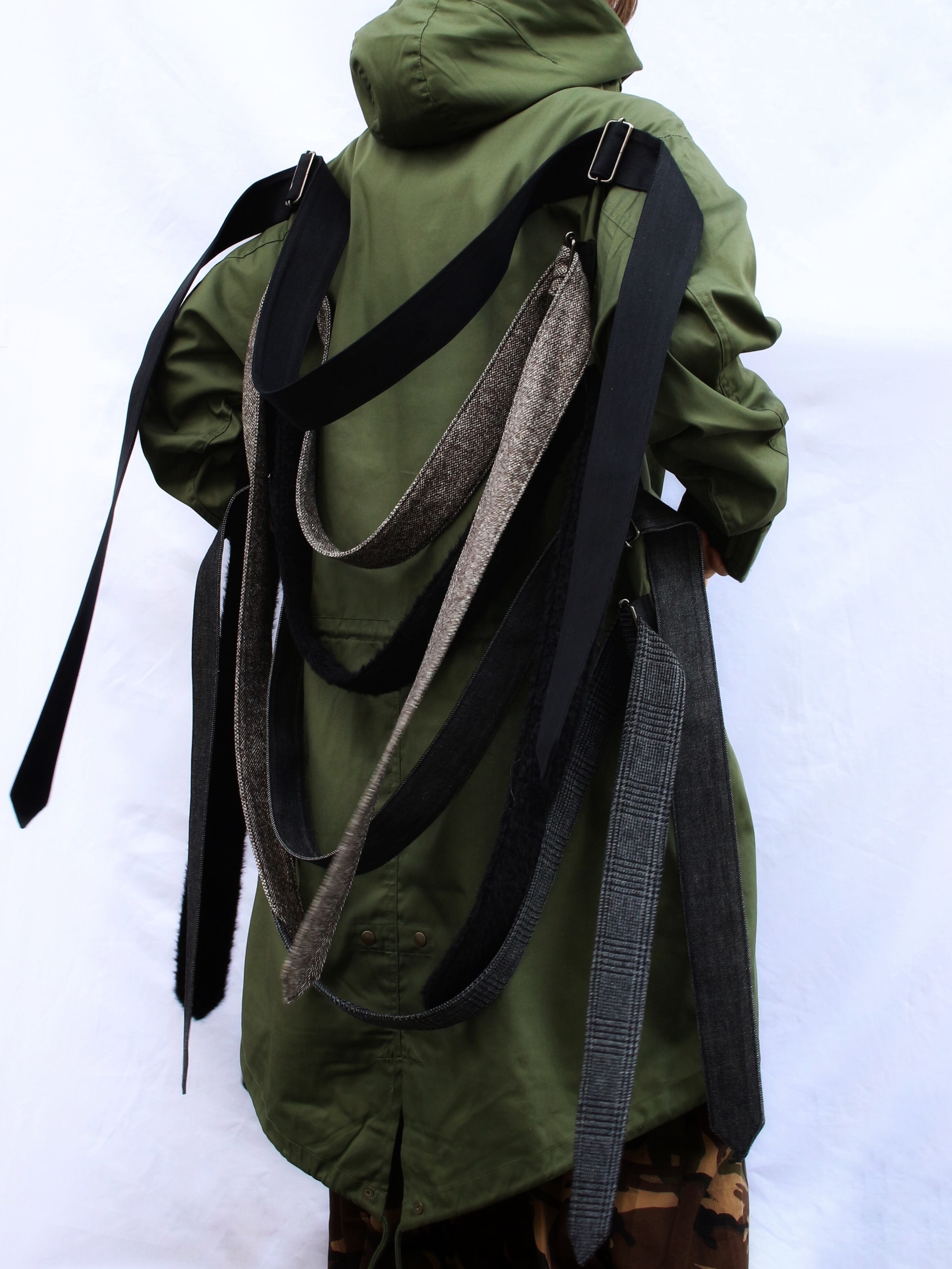 大きいサイズ ヴィオランティ モッズコート ロゴ ベルト付き チベット