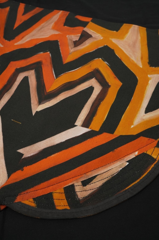 M's Braque/DeadStock Fabric Painted Cap Scarf