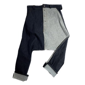 UNFINISHED切り替えサルエルパンツ岡山デニム2023023