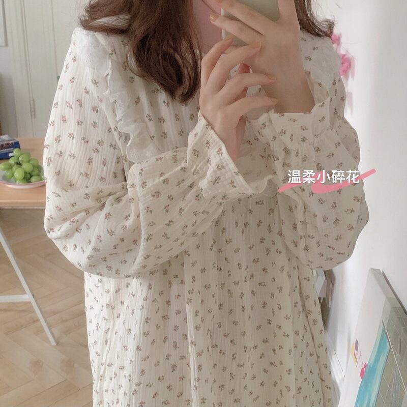 フローラルロングレディースオータムスカート コットン 秋物 花柄 萌量不足75903273700