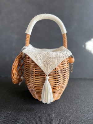 送料無料//SASHIKO STITCH キラキラ『あなたにあげる花束』 BASKET(dottodotオリジナル)カゴバッグ