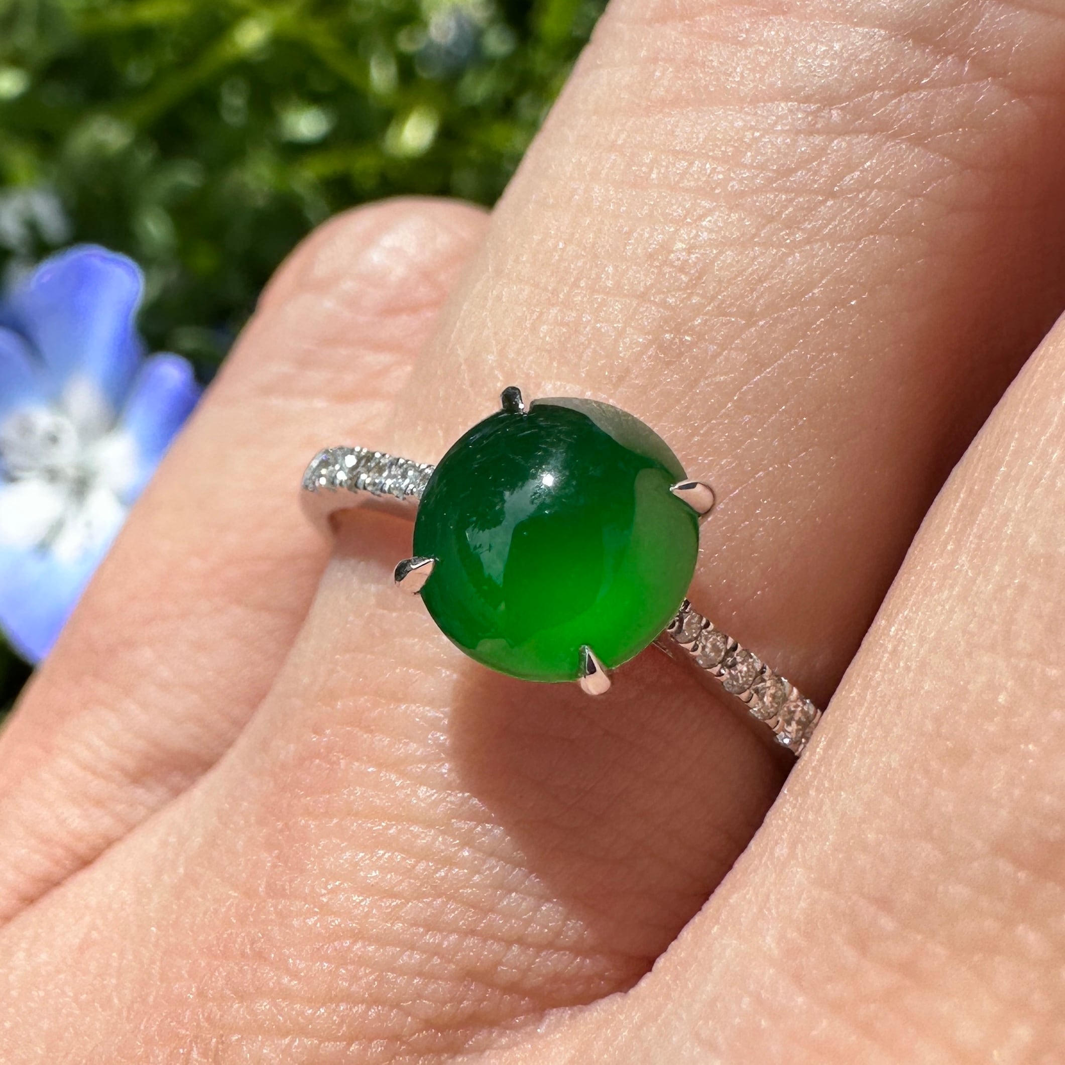 Jade & Diamond WG Ring RC0003 | Victorian Box