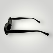 [Premium Acetate Material]  Oval Sunglasses- Black / Smoke