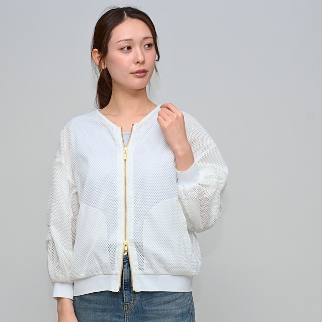 【一枚でサマになる】  超軽量・ソフトメッシュブルゾン ‐ LEI-2542 オフ ‐