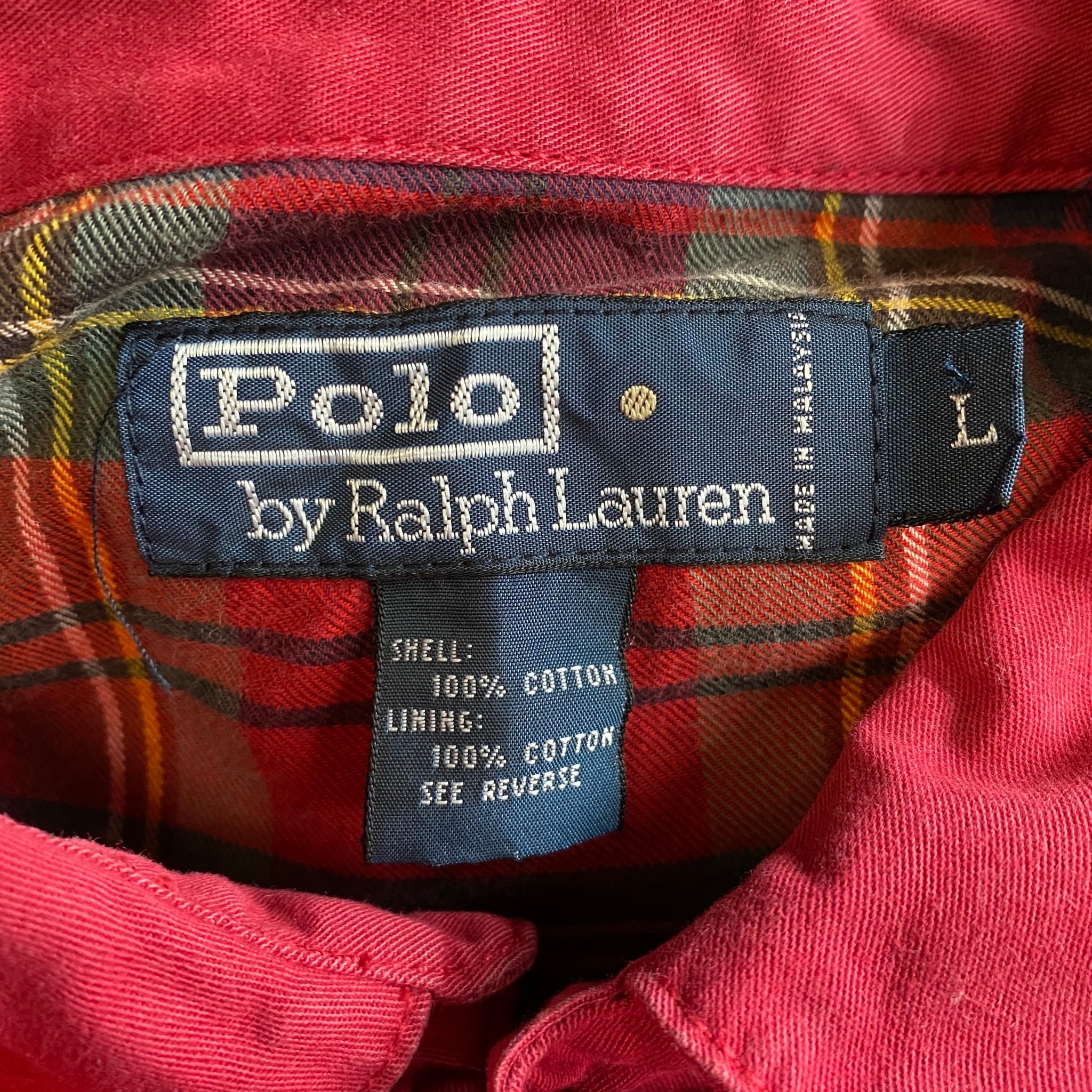 Polo by Ralph Lauren ポロラルフローレン スイングトップ 裏地チェック レッド 赤色 メンズL 古着【ブルゾン・ジャケット】 |  cave 古着屋【公式】古着通販サイト