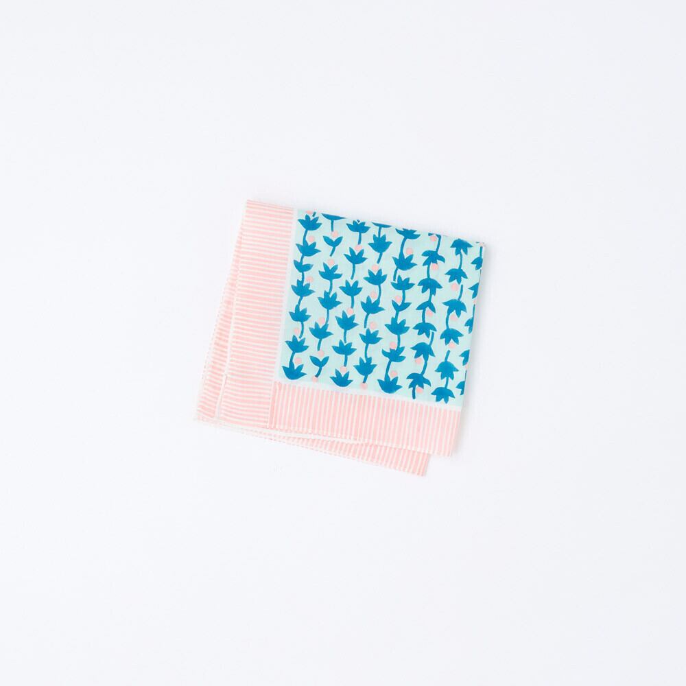 Scandinavian berry block print handkerchief